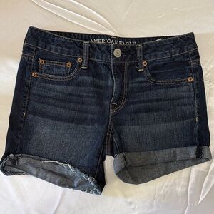 American Eagle Outfitters Indigo Cuffed Denim Shorts